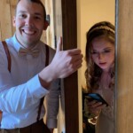 October wedding couple